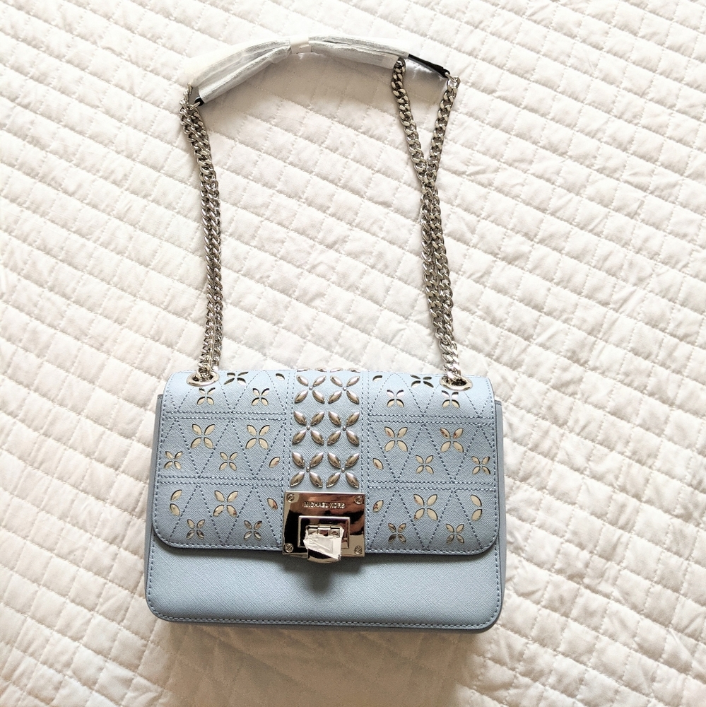 NWT Michael Kors Pale Blue Tina Shoulder Bag